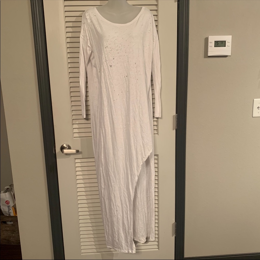 M Stillwater White Long Sleeve Dress w/ Slit